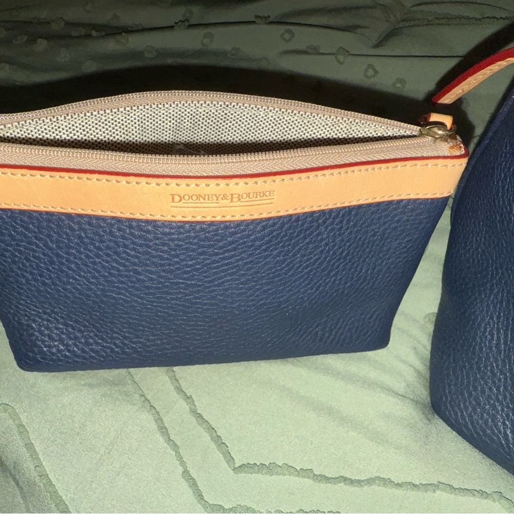 Dooney & Bourke Navy and Tan Satchel - Picture 6 of 14